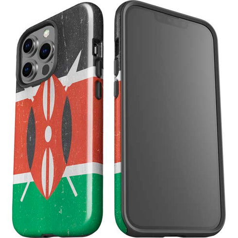 Kenya Flag Distressed iPhone 15 Pro Impact Case